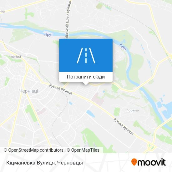 Карта Кіцманська Вулиця