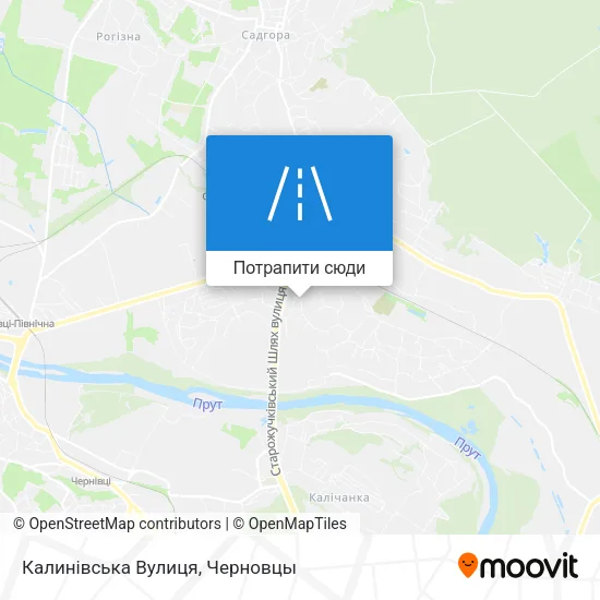 Карта Калинівська Вулиця