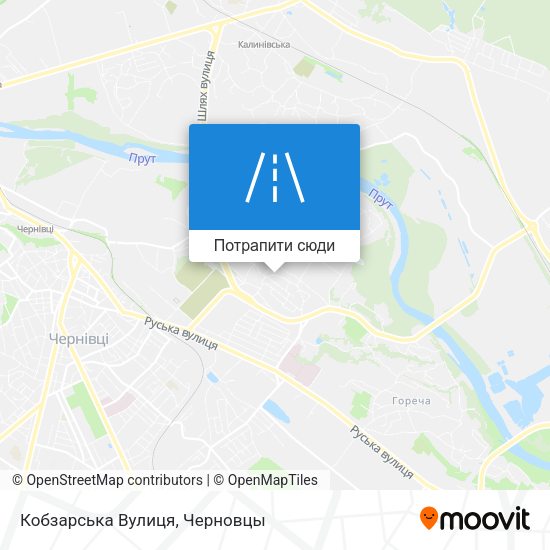 Карта Кобзарська Вулиця