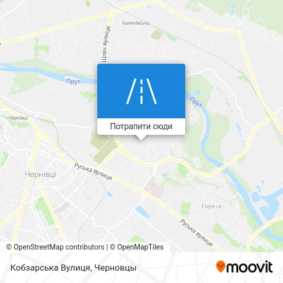 Карта Кобзарська Вулиця
