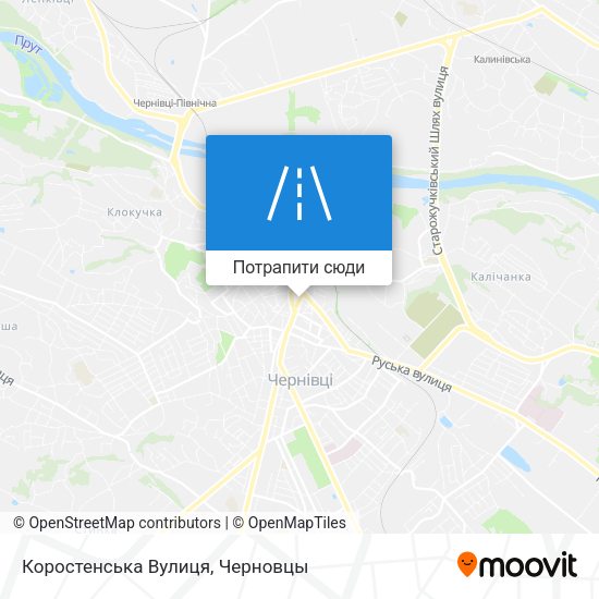 Карта Коростенська Вулиця