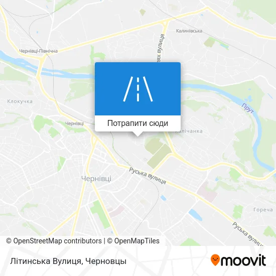 Карта Літинська Вулиця