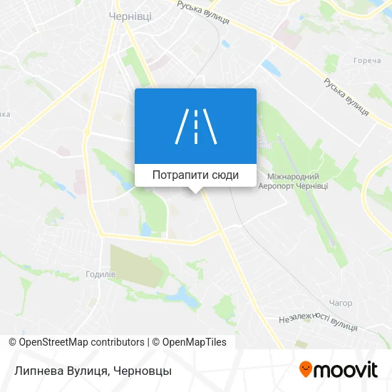 Карта Липнева Вулиця