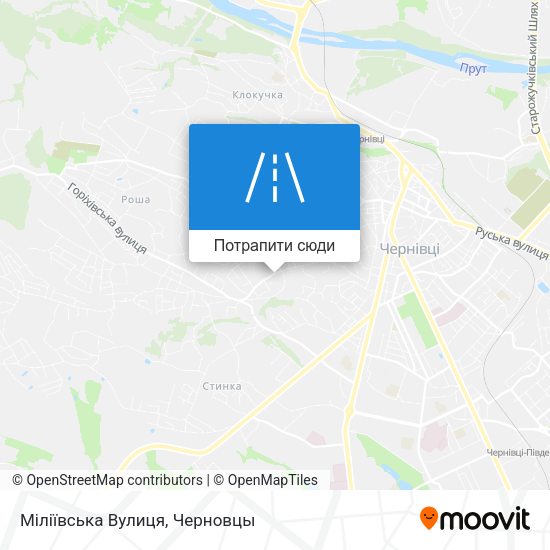 Карта Міліївська Вулиця