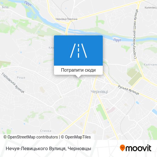 Карта Нечуя-Левицького Вулиця