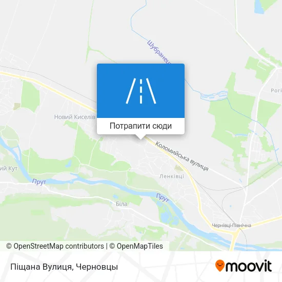 Карта Піщана Вулиця