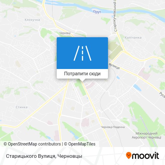 Карта Старицького Вулиця