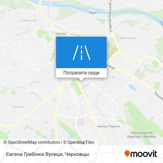 Карта Євгена Гребінки Вулиця