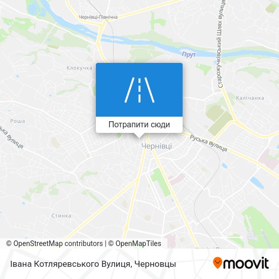 Карта Івана Котляревського Вулиця