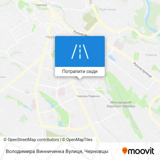 Карта Володимира Винниченка Вулиця