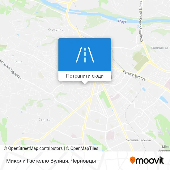 Карта Миколи Гастелло Вулиця