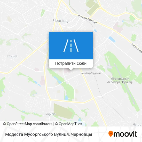 Карта Модеста Мусоргського Вулиця