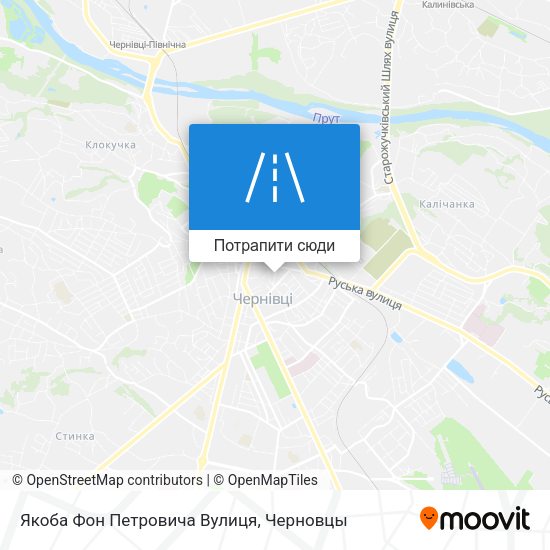 Карта Якоба Фон Петровича Вулиця