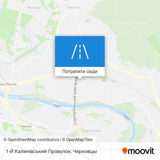 Карта 1-Й Калинівський Провулок