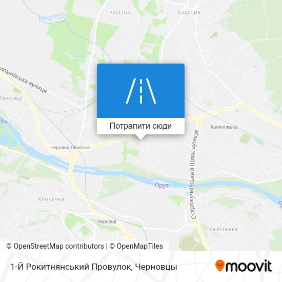 Карта 1-Й Рокитнянський Провулок