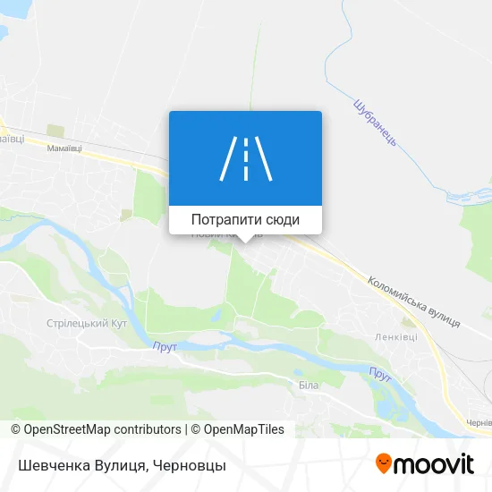 Карта Шевченка Вулиця