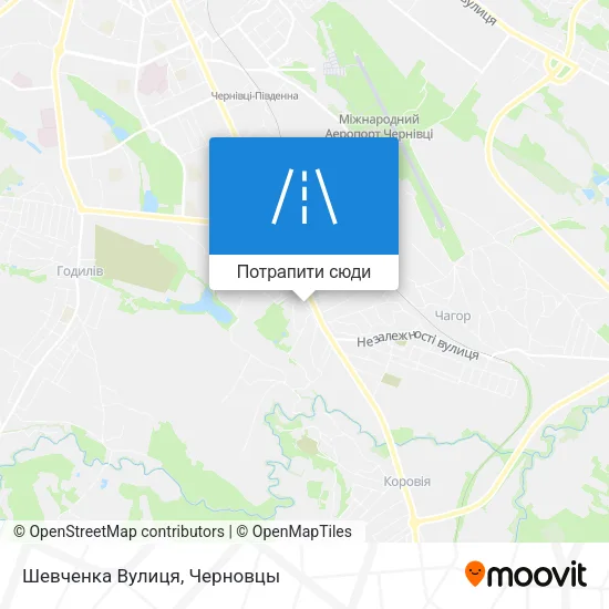 Карта Шевченка Вулиця