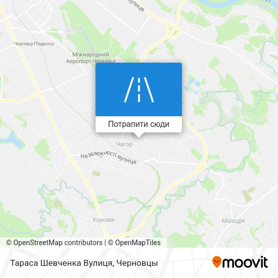 Карта Тараса Шевченка Вулиця