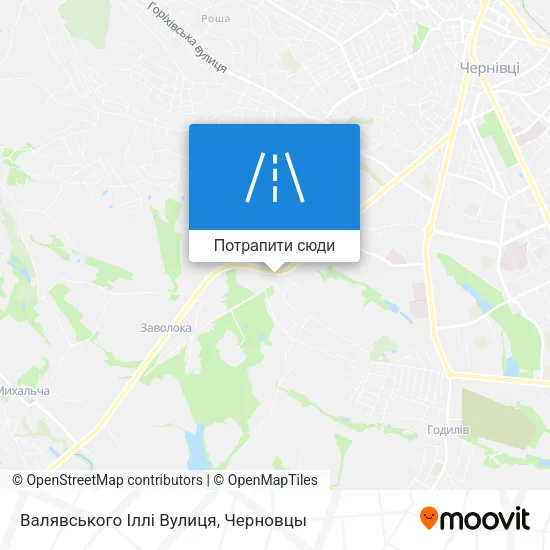 Карта Валявського Іллі Вулиця