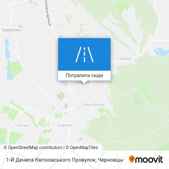 Карта 1-Й Дениса Квітковського Провулок