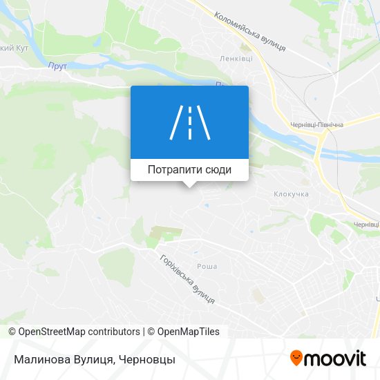 Карта Малинова Вулиця