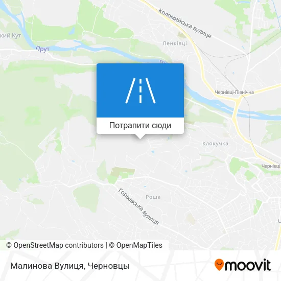 Карта Малинова Вулиця