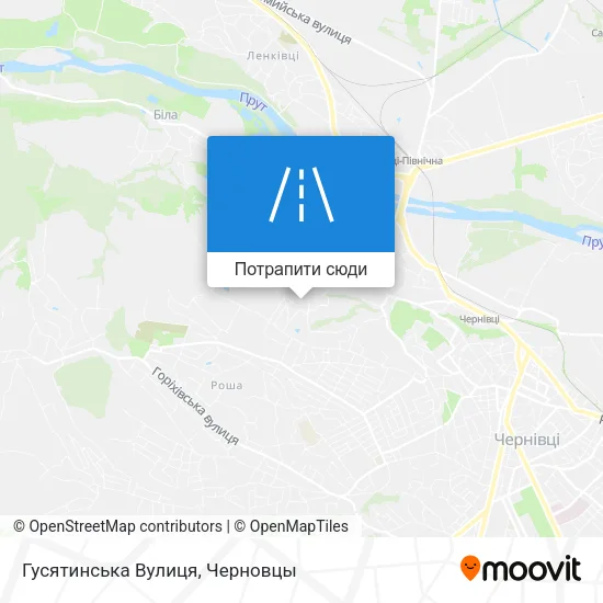 Карта Гусятинська Вулиця