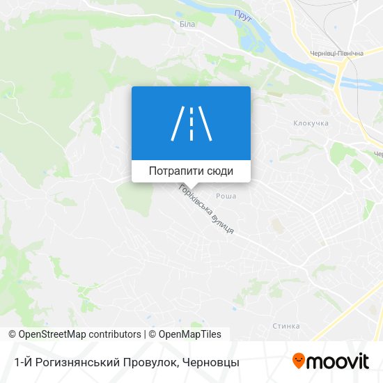 Карта 1-Й Рогизнянський Провулок