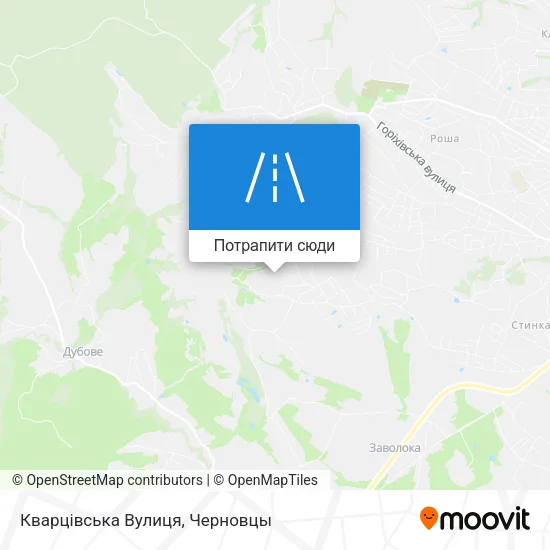 Карта Кварцівська Вулиця