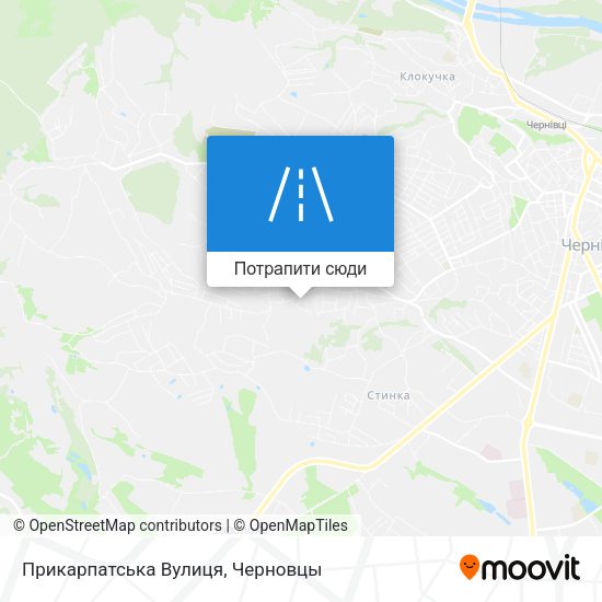 Карта Прикарпатська Вулиця