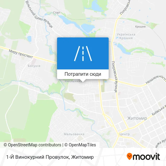 Карта 1-Й Винокурний Провулок