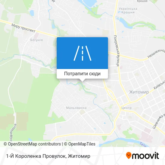 Карта 1-Й Короленка Провулок