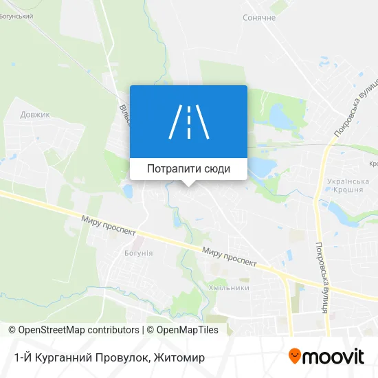 Карта 1-Й Курганний Провулок