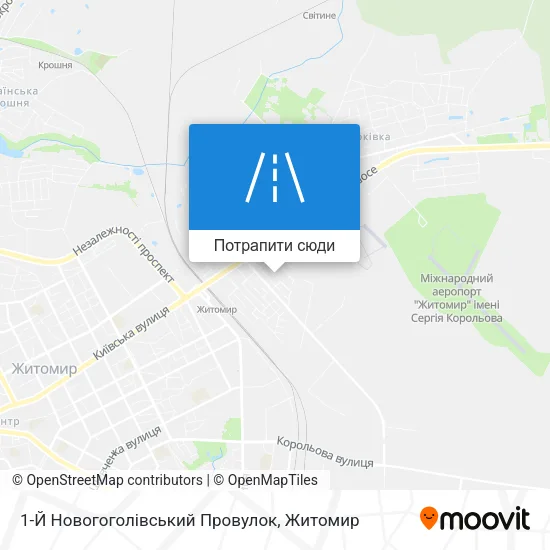 Карта 1-Й Новогоголівський Провулок