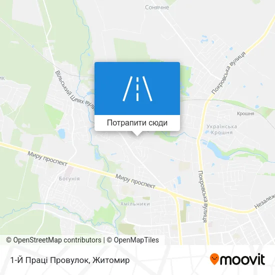 Карта 1-Й Праці Провулок