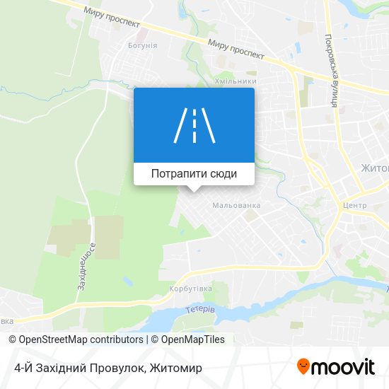 Карта 4-Й Західний Провулок