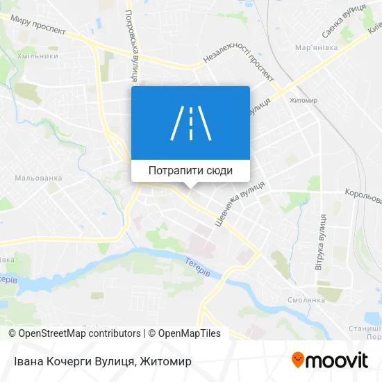 Карта Івана Кочерги Вулиця