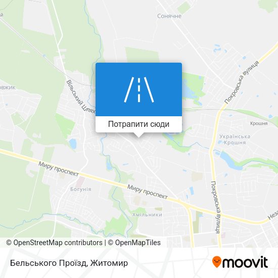 Карта Бельського Проїзд