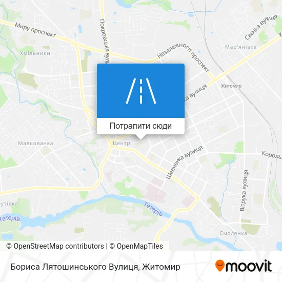 Карта Бориса Лятошинського Вулиця
