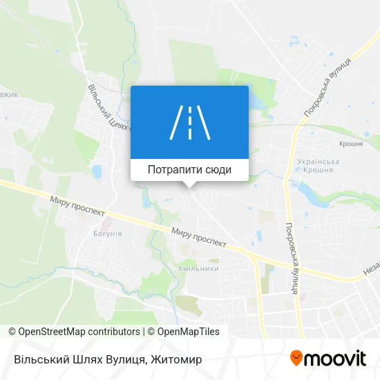 Карта Вільський Шлях Вулиця