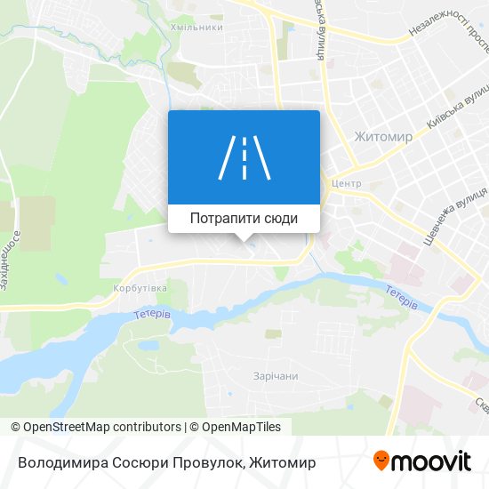 Карта Володимира Сосюри Провулок