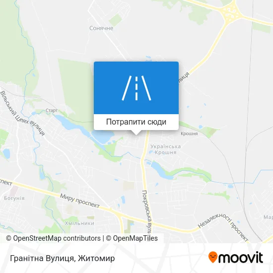 Карта Гранітна Вулиця