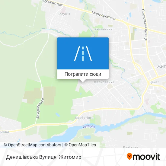 Карта Денишівська Вулиця