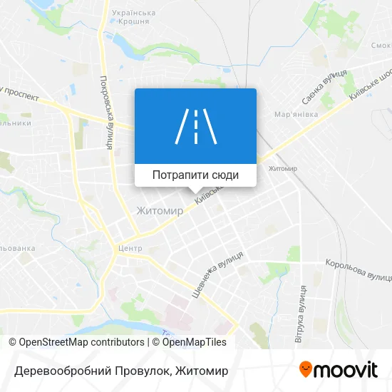 Карта Деревообробний Провулок