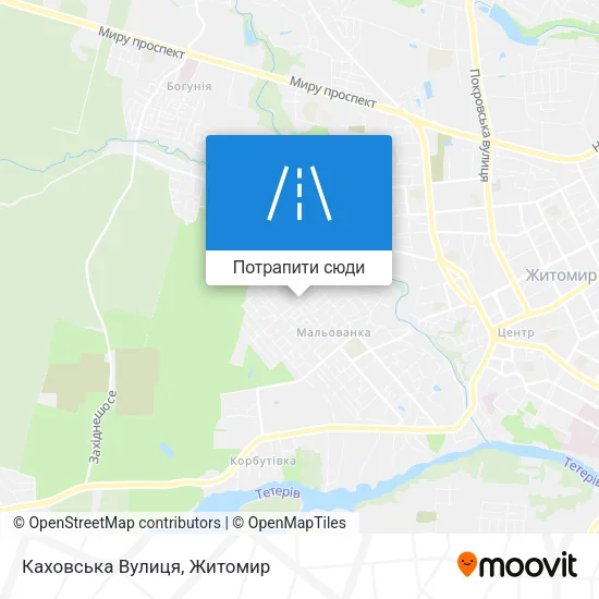 Карта Каховська Вулиця
