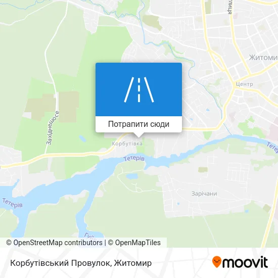 Карта Корбутівський Провулок