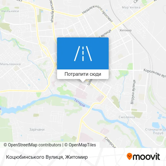 Карта Коцюбинського Вулиця