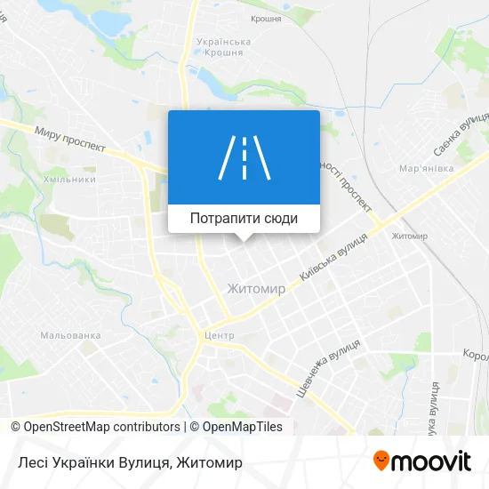 Карта Лесі Українки Вулиця