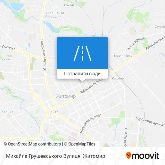 Карта Михайла Грушевського Вулиця
