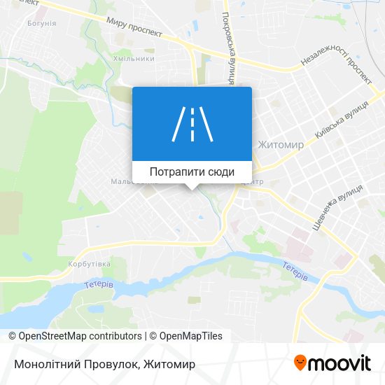 Карта Монолітний Провулок